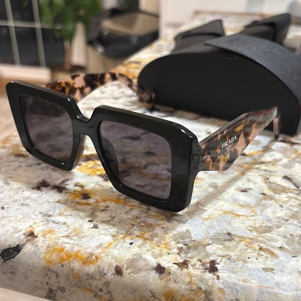 Prada Tortoise Shell Square Sunglasses